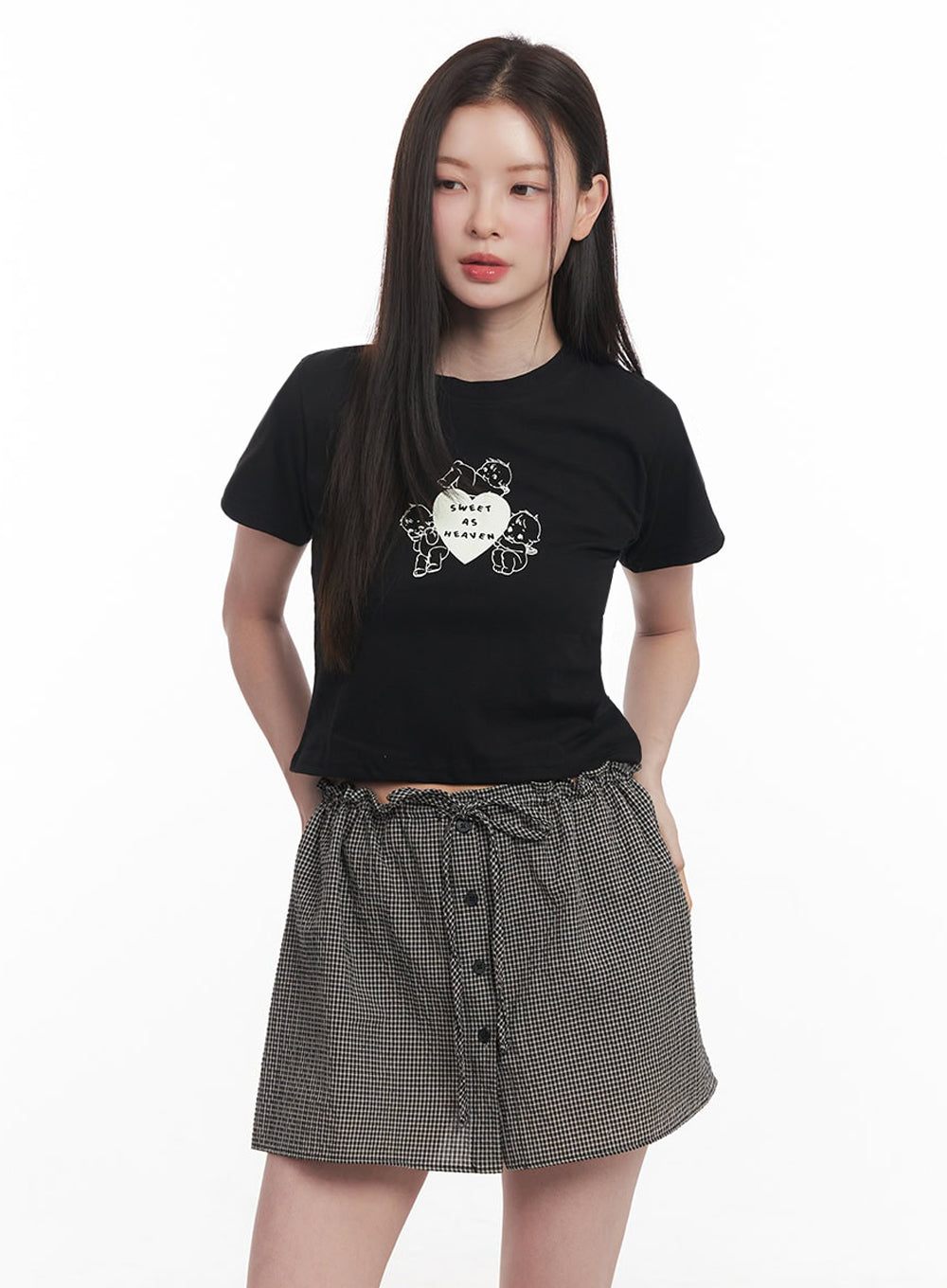 Angel Graphic Crop Top IY513