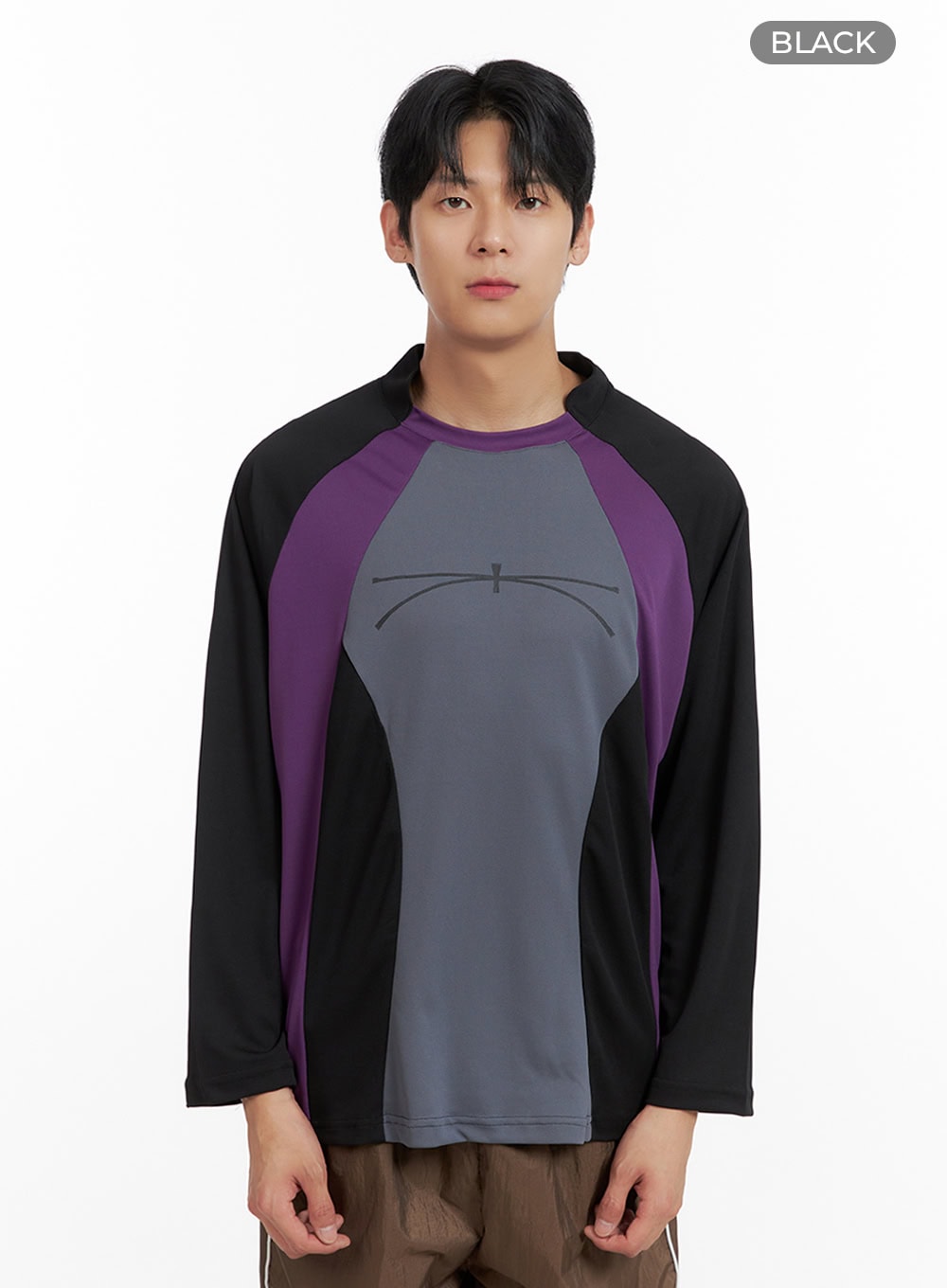 Men's Nylon Raglan Graphic Long Sleeve IL403