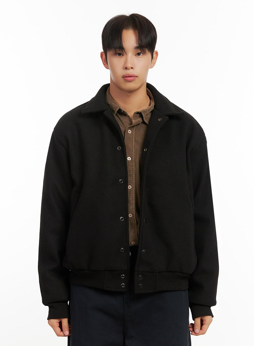 Men's Solid Collar Wool Jumper ID413