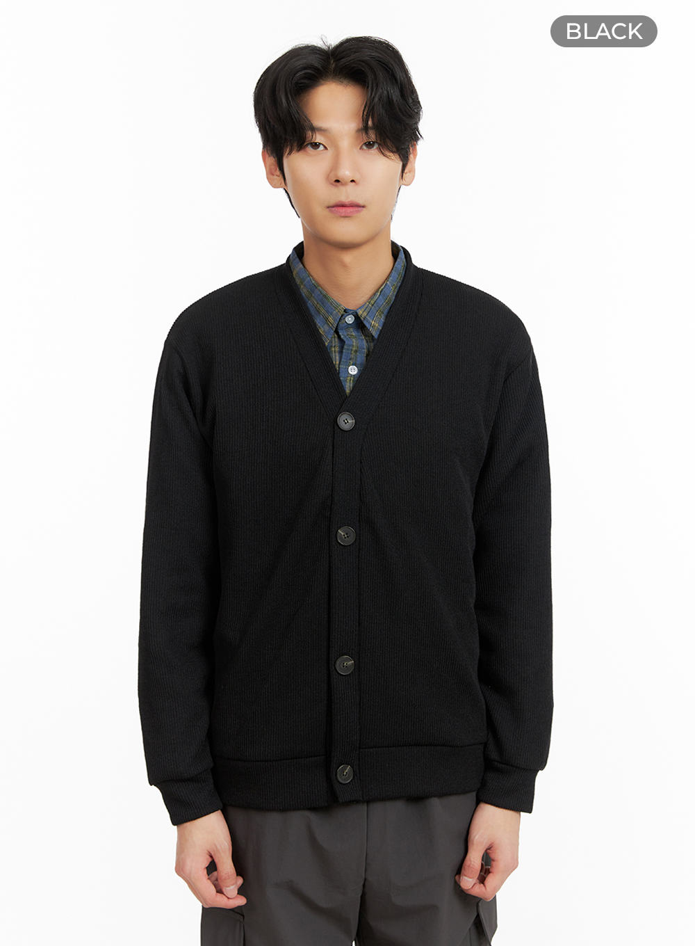 Men's V-Neck Buttoned Sweater IA402