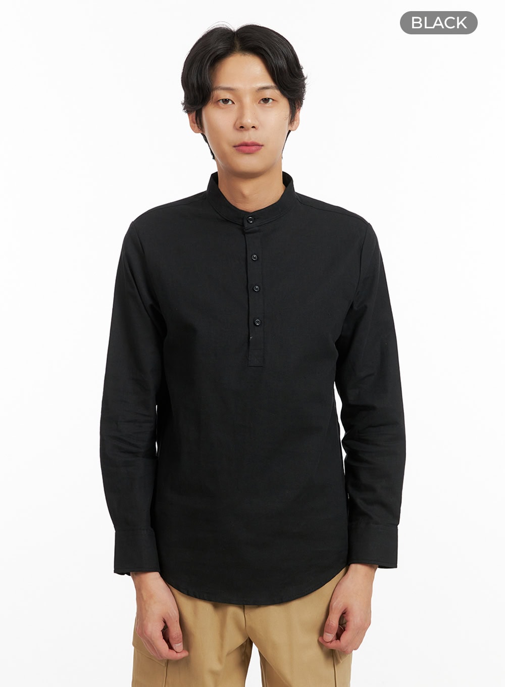 Men's High Collar Buttoned Shirt IY424