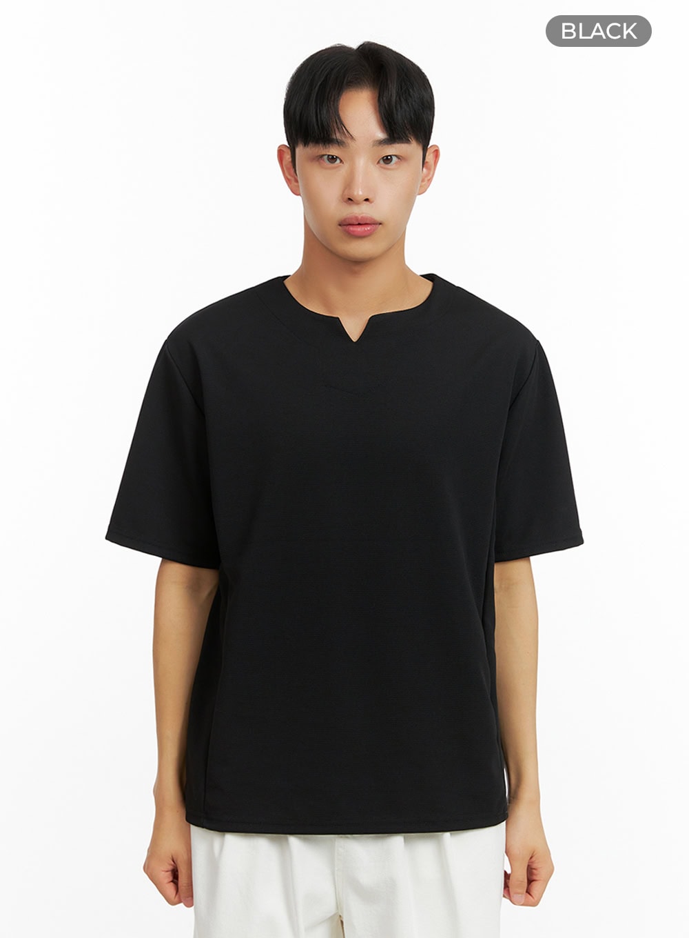 Men's Solid V-Neck T-Shirt IU414