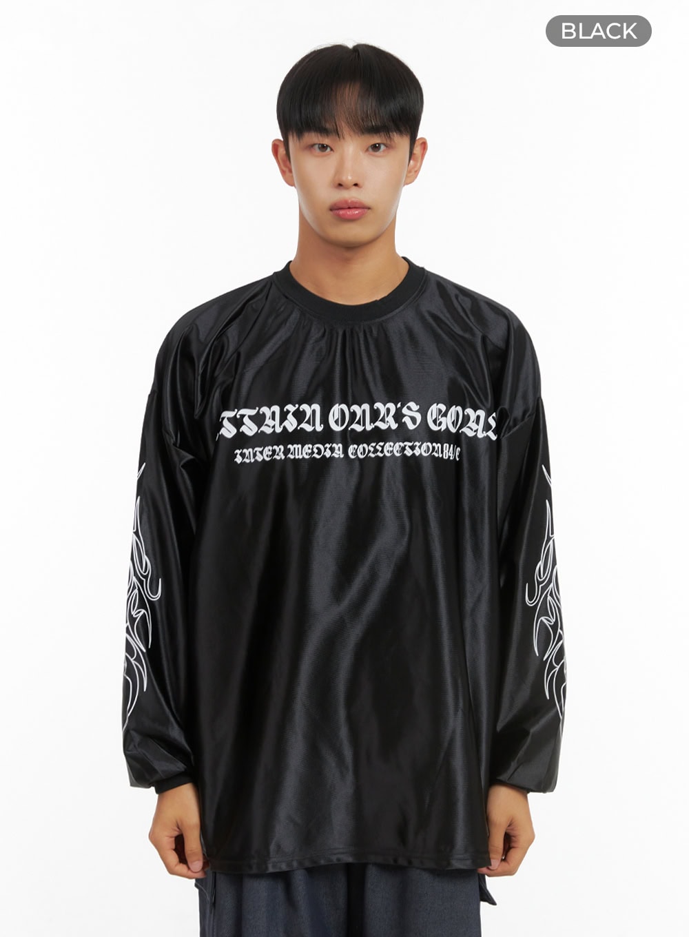Men's Oversize Sliver Print Jersey T-Shirt IS419