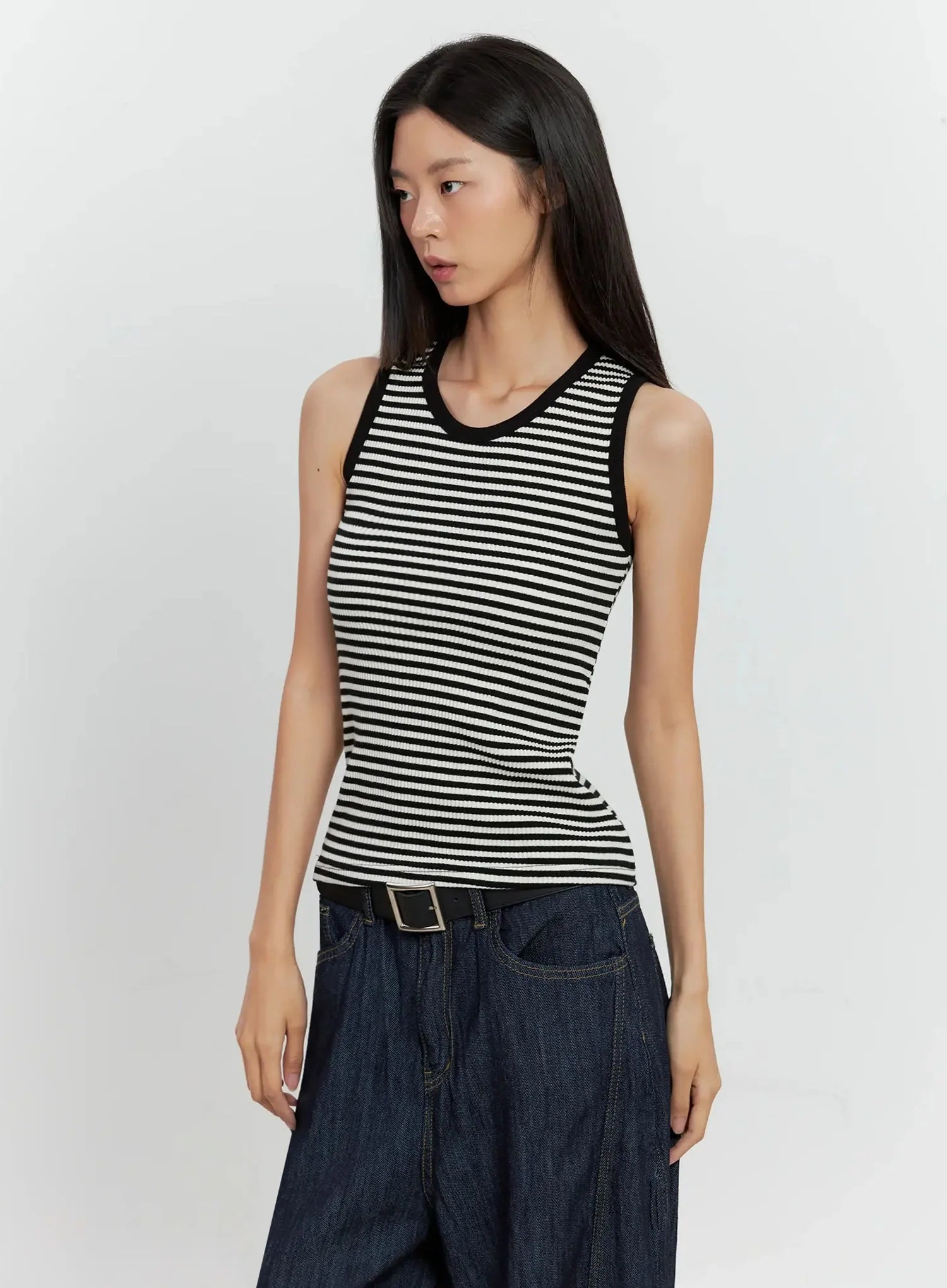 Striped Knit Tank Top IL528