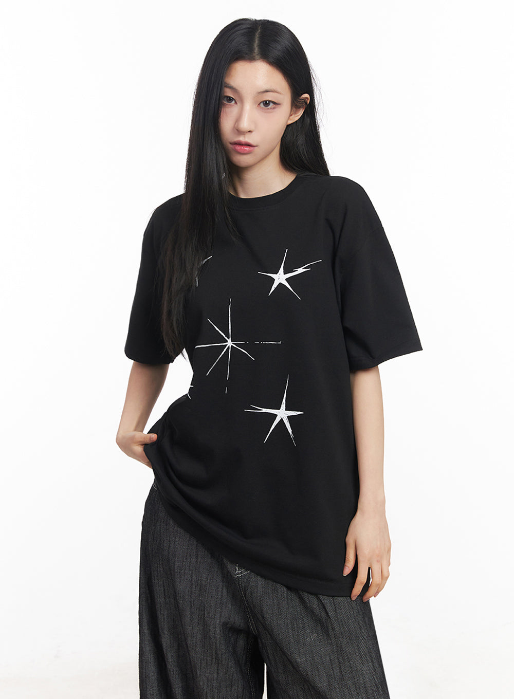 Star Graphic Oversized Tee IY516