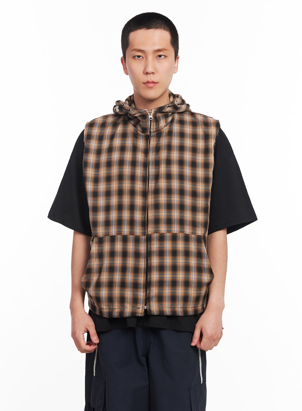 Men's Sleeveless Plaid Vest IU512