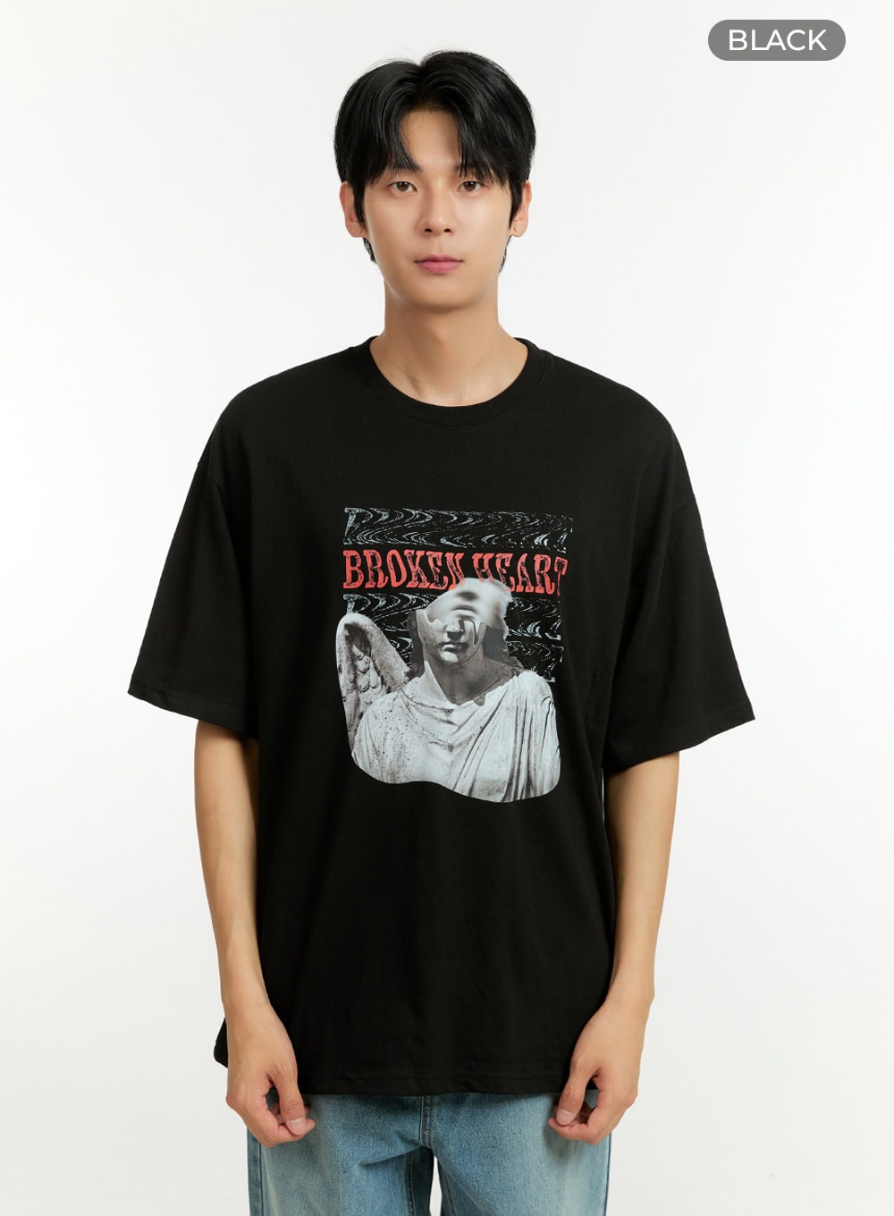 Men's Oversized Graphic Cotton T-Shirt IL412