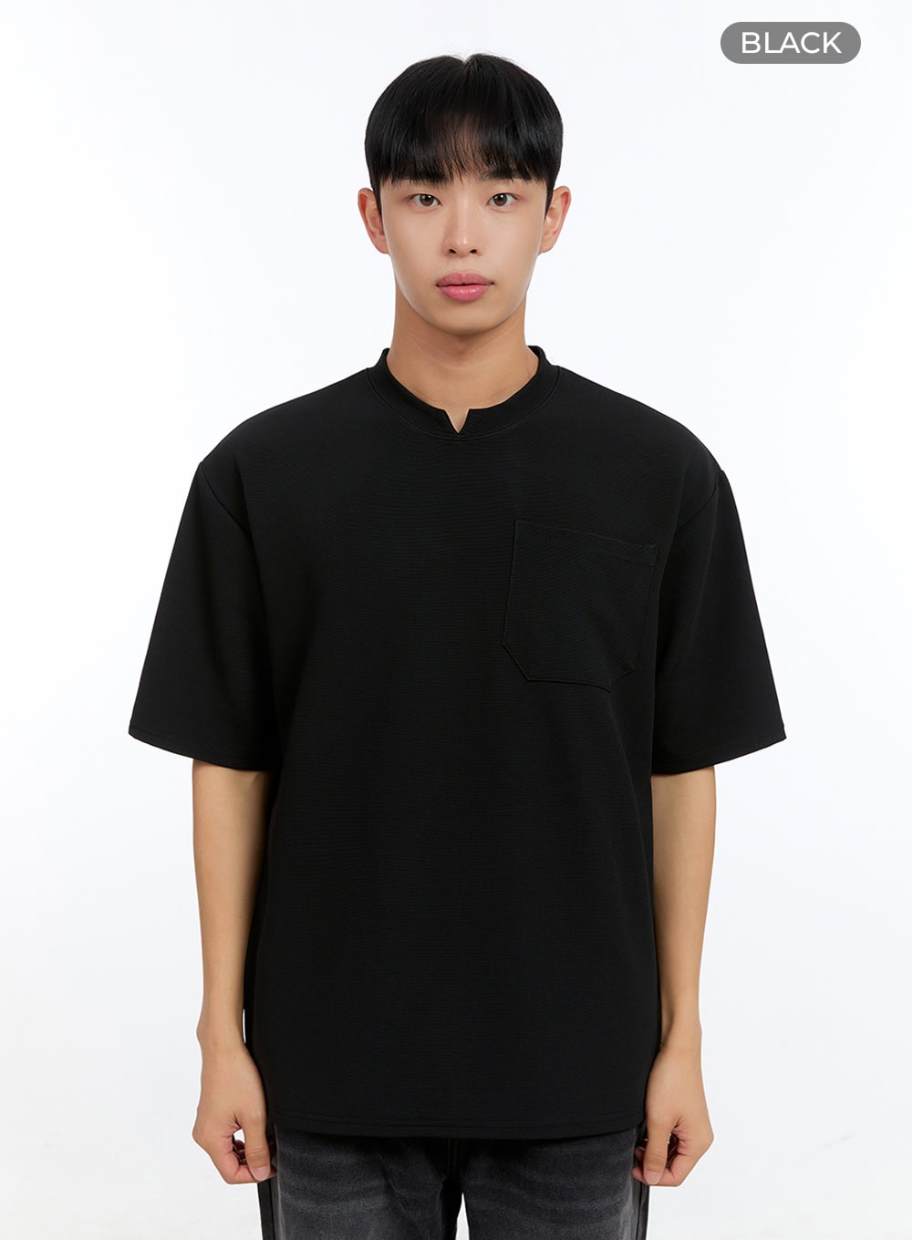 Men's Pocketed Round Neck Short Sleeve Tee IG422