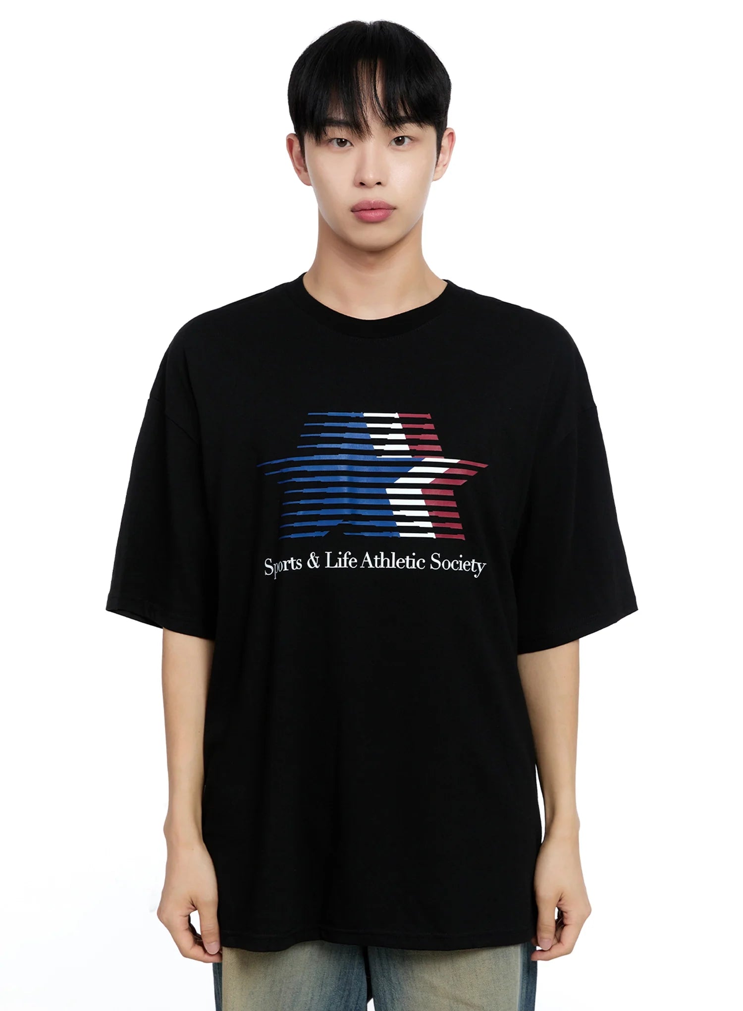 Men's Oversized Star Graphic T-Shirt IG520