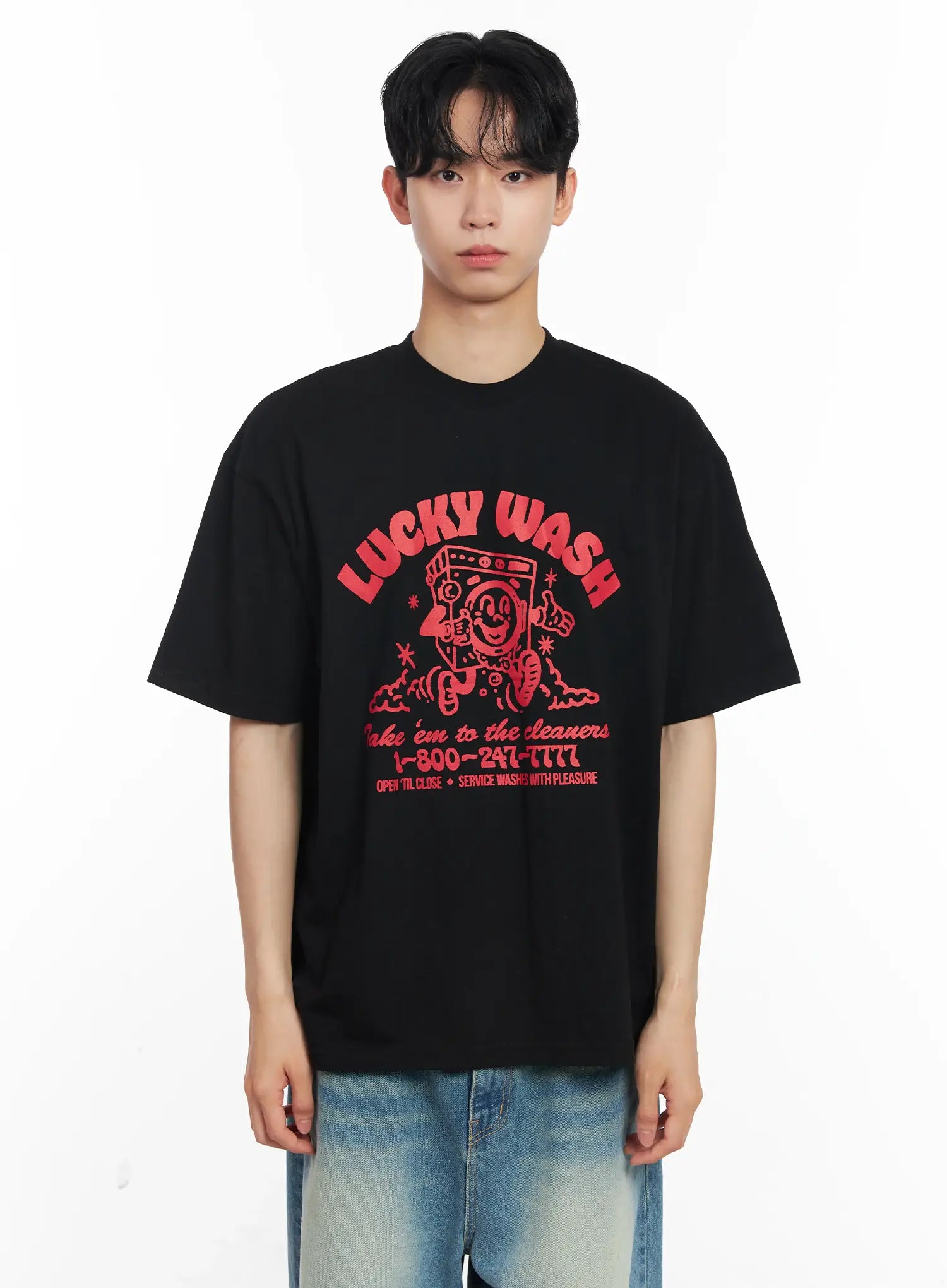 Men's Vintage "Lucky Wash" Graphic T-Shirt IL501