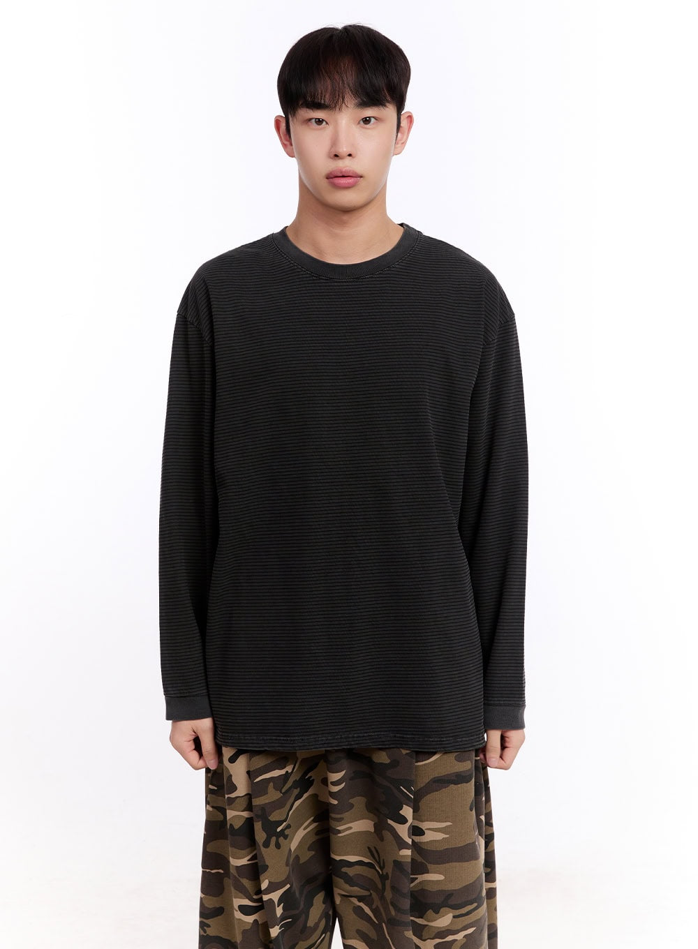 Men's Oversized Striped Long Sleeve Tee IM512