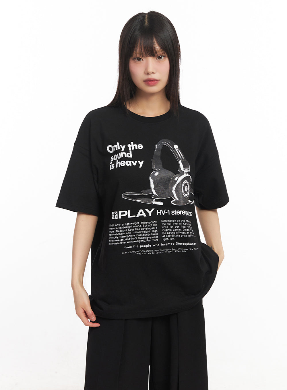 Sound Graphic Oversize T-Shirt IY502