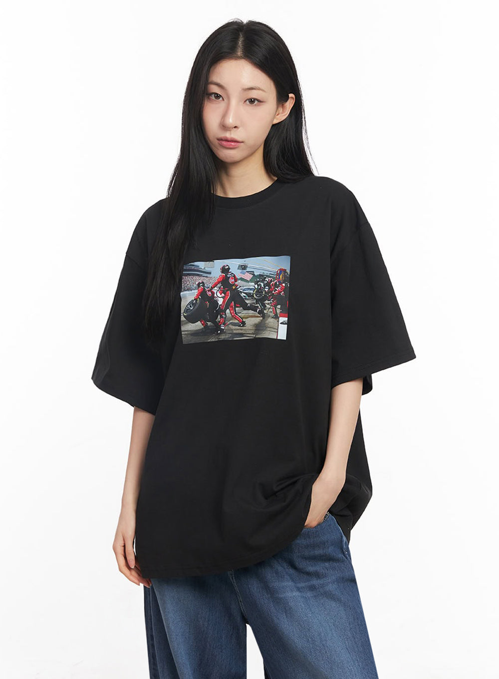 Casual Cotton Graphic Oversize T-Shirt IY529
