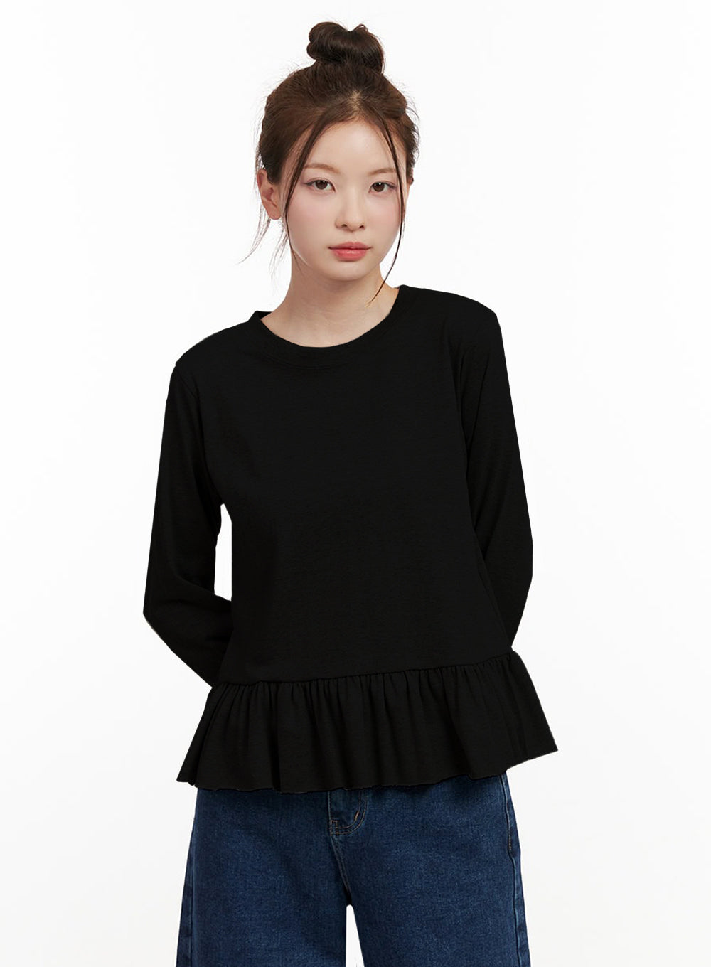 Elegant Frill Long-Sleeve Top IJ530