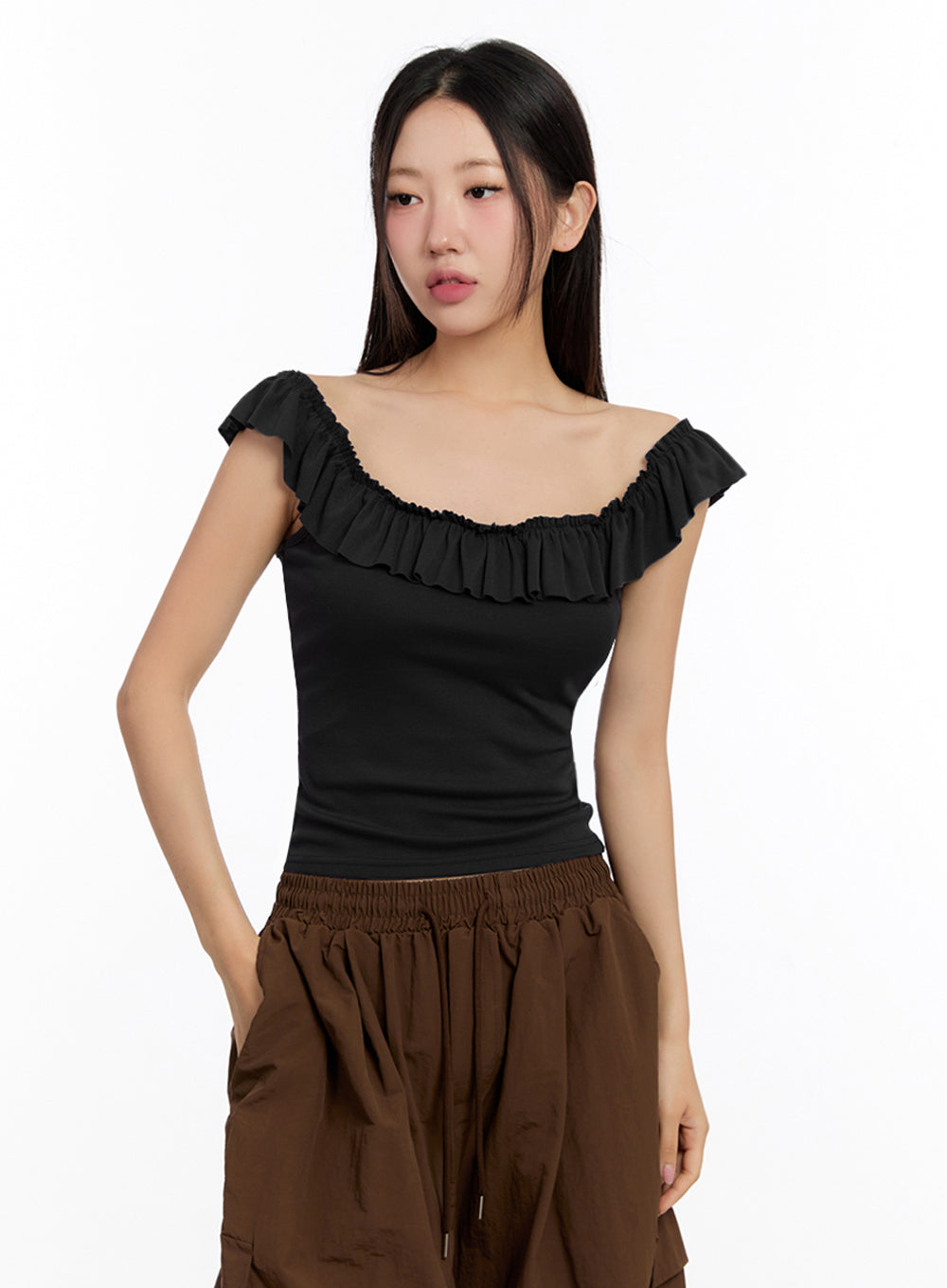 Slim-Fit Frill Tank Top IU509