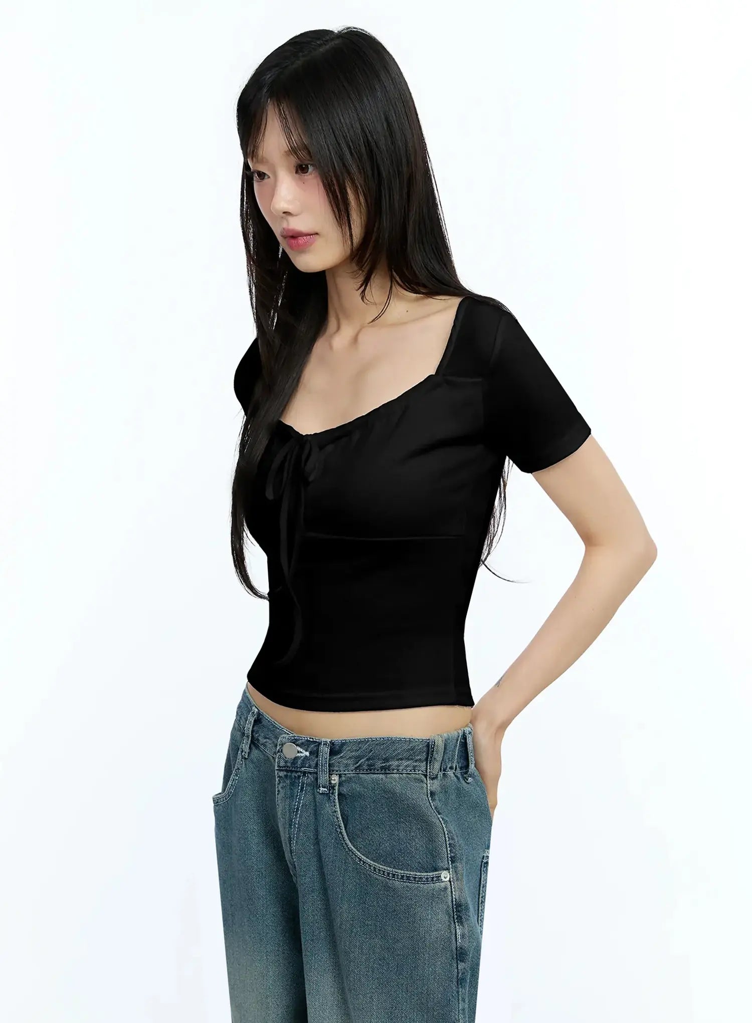 Ribbon Detail Crop Top IU524