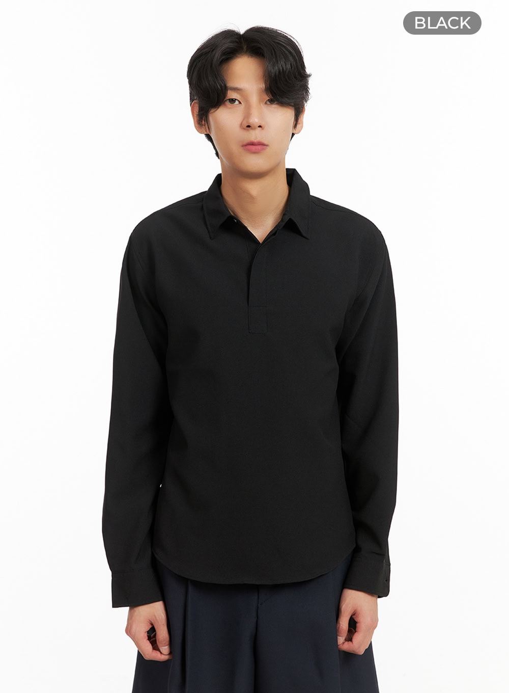 Men's Collared Long Sleeve Shirt IY416