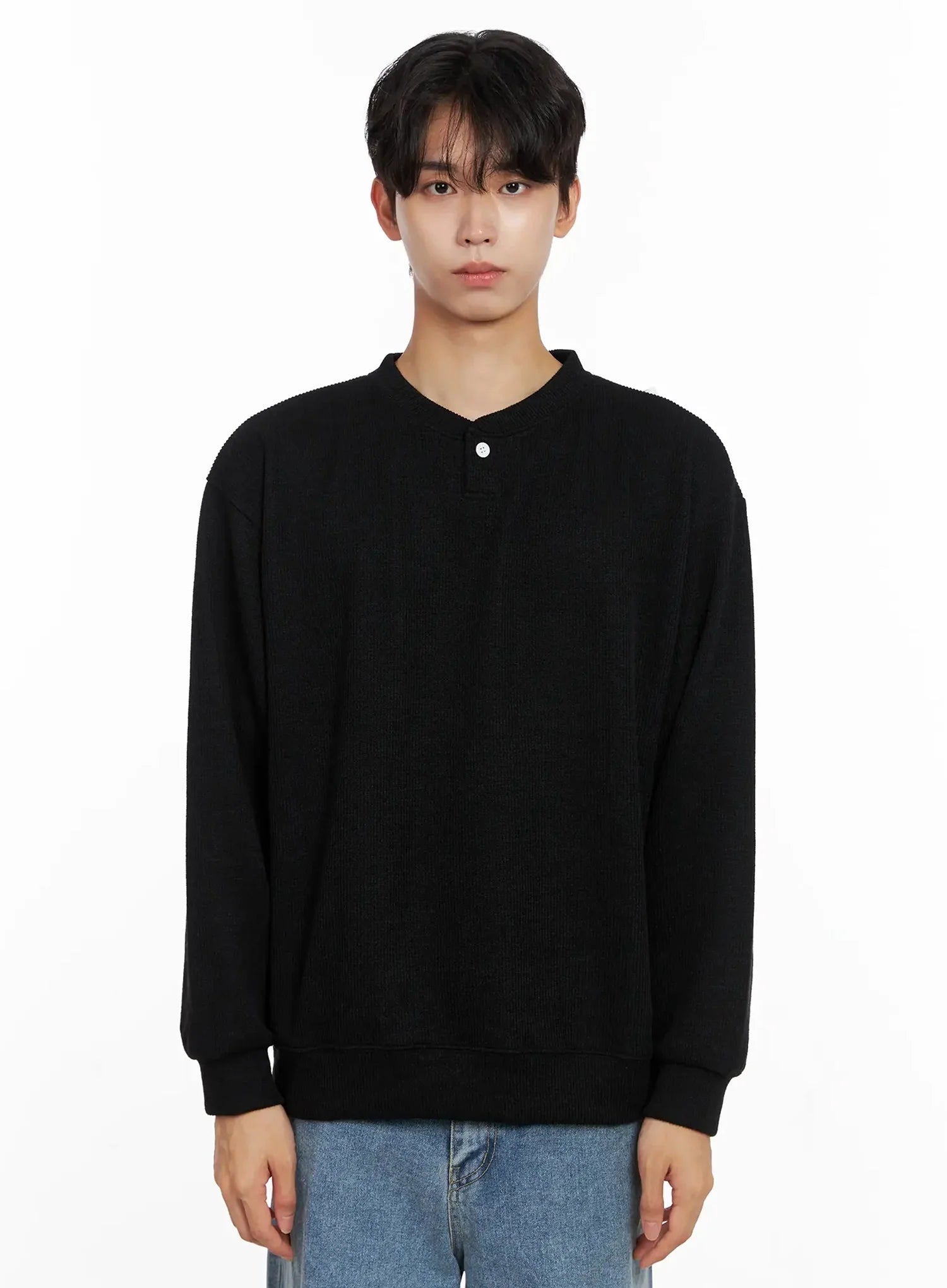 Men's Henley Neck Sweatshirts IO517