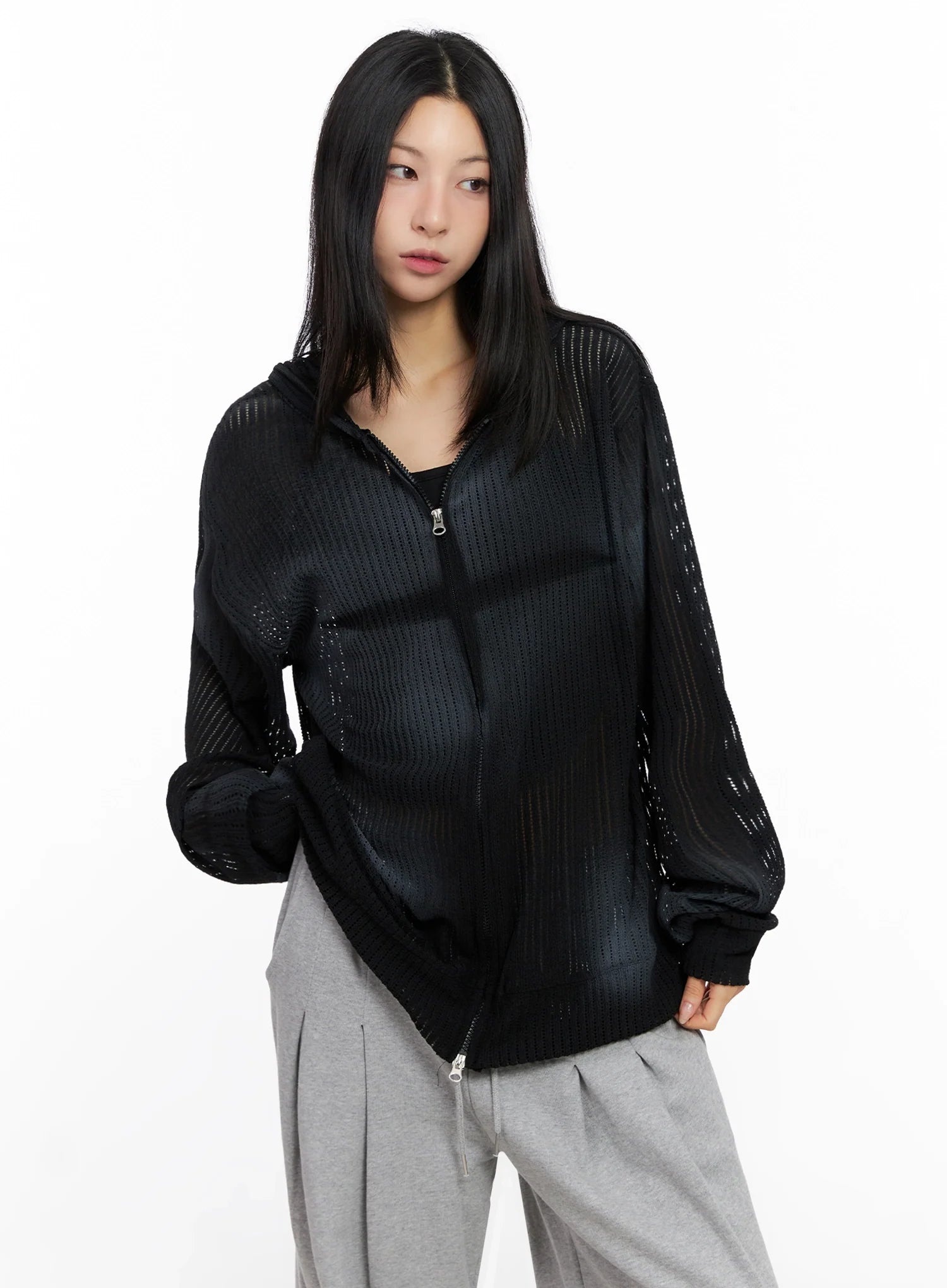 Mesh Gradient Zip-Up Hoodie IG508