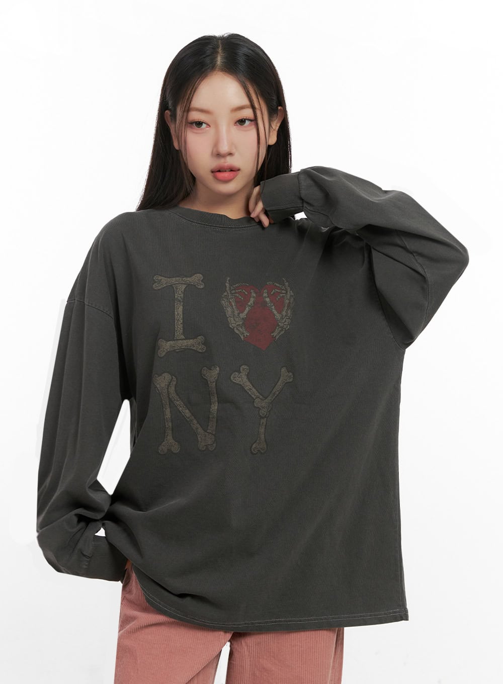 Cotton Graphic Oversize Cardigan IN415