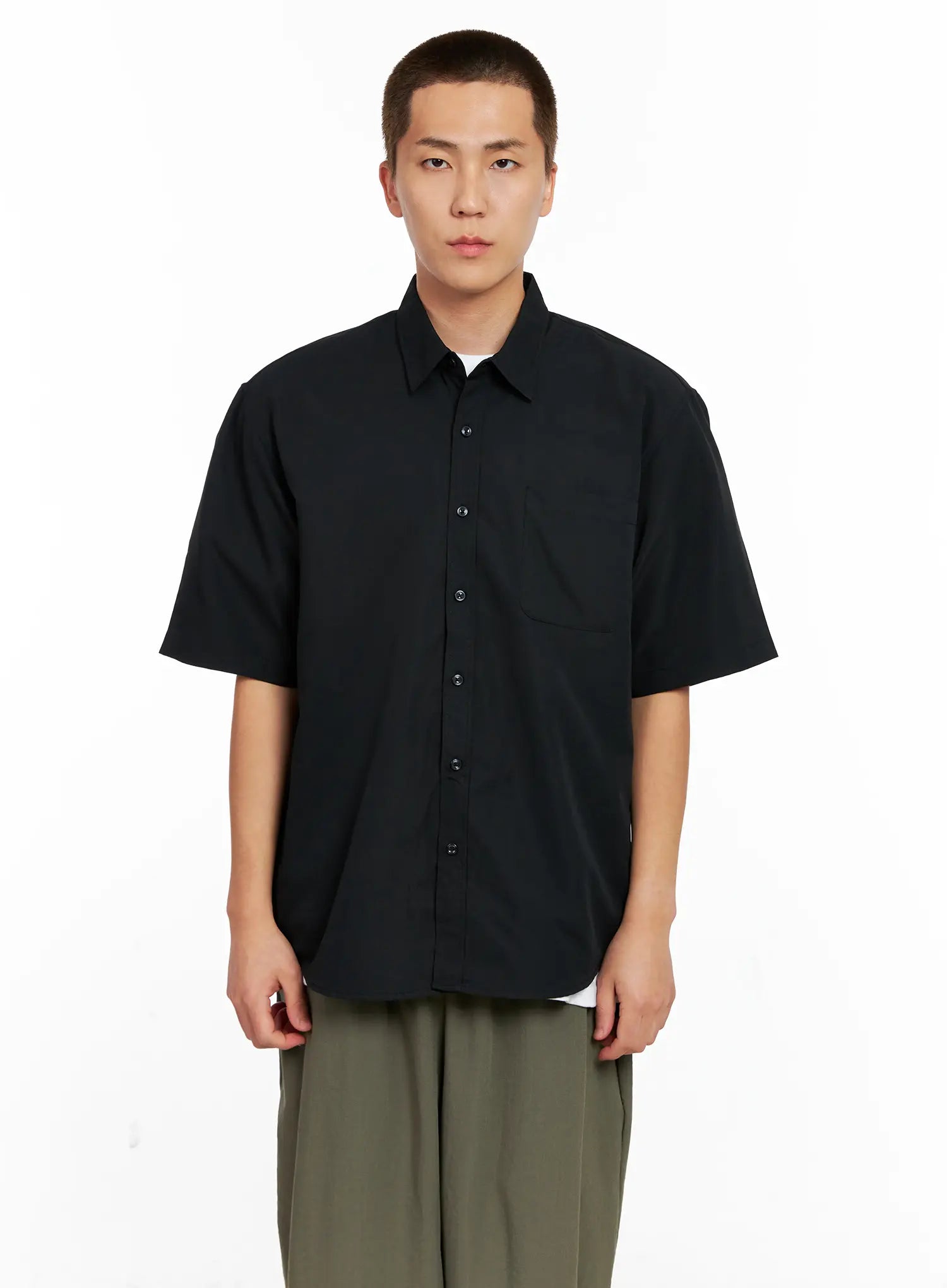 Men's Short-Sleeve Button-Up IG511