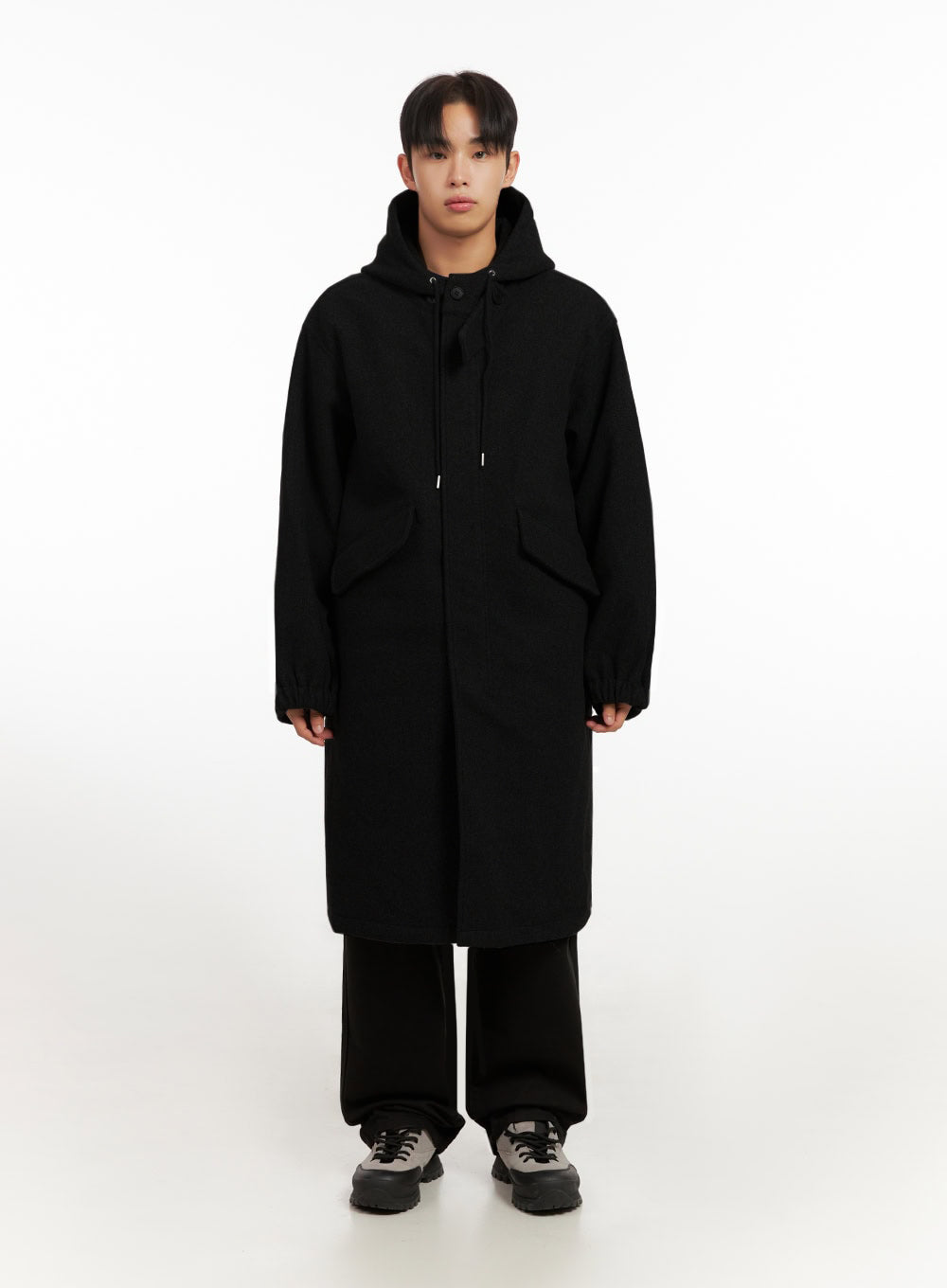 Men's Warm Wool Zip-Up Hooded Coat ID413