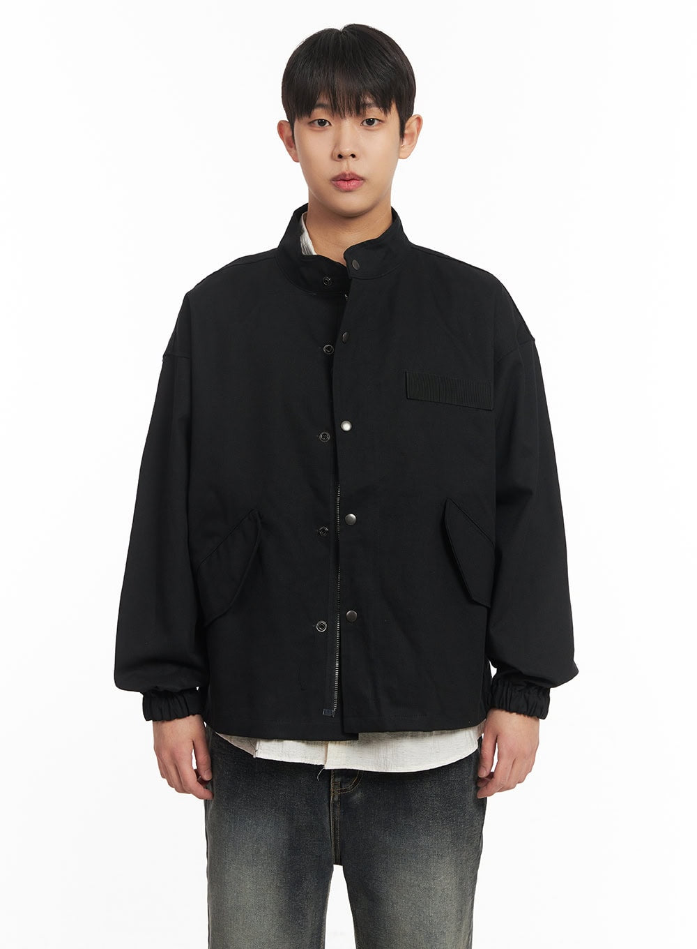 Men's Buttoned Zip-Up Coat IM514