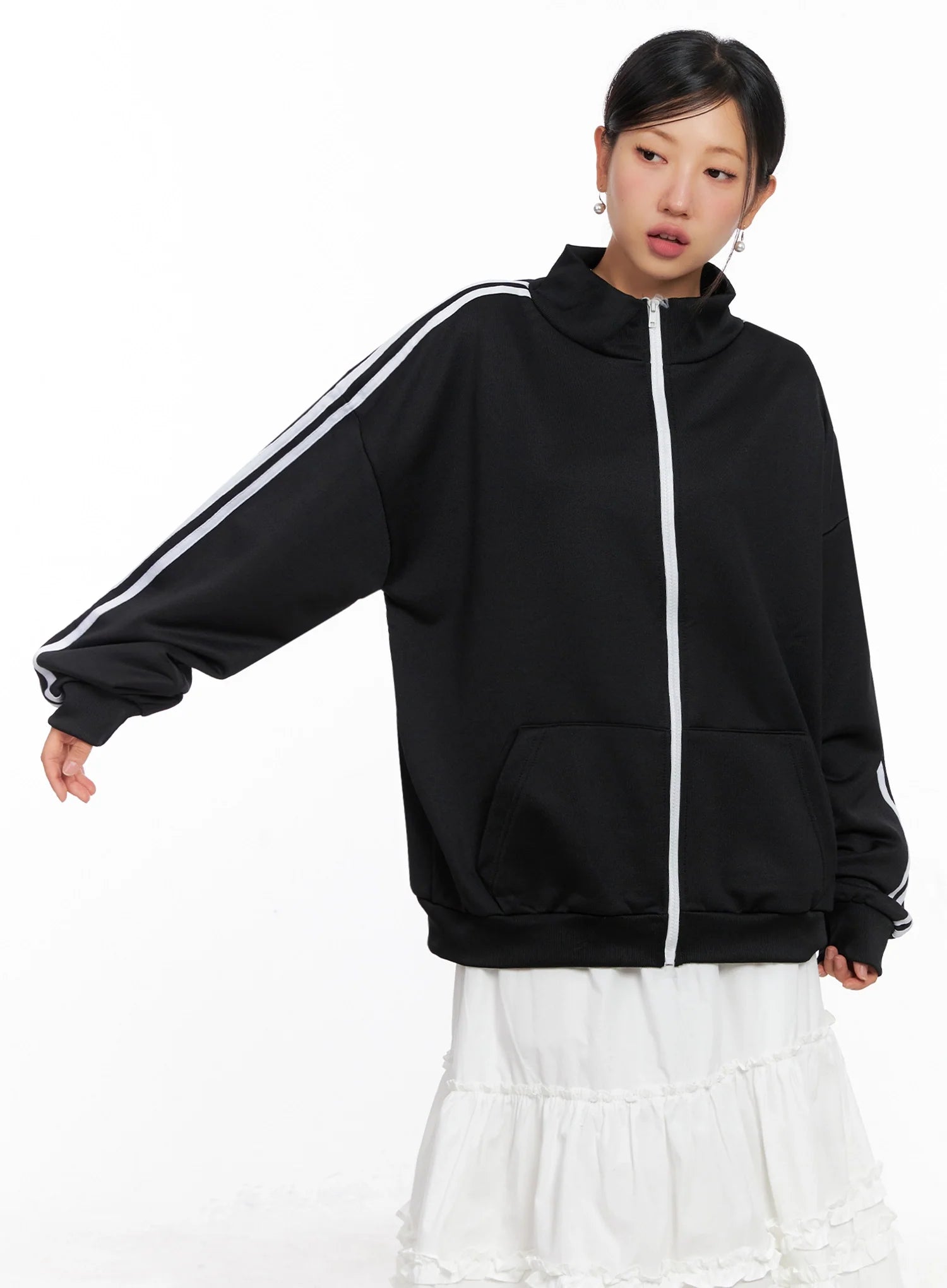 Oversized Track Zip-Up Jersey IG527