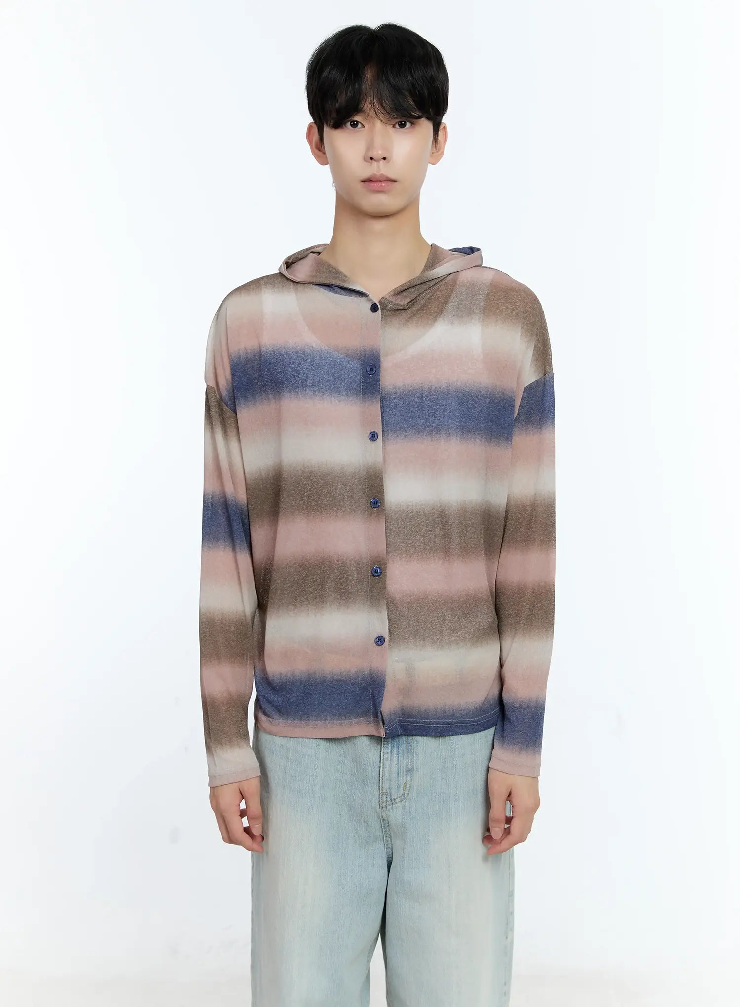 Men's Ombre Striped Zip-Up Jacket IG501