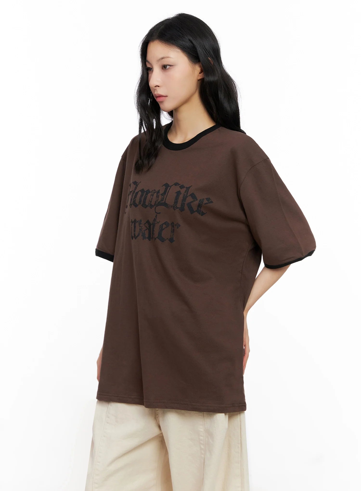 Oversized Gothic Graphic Print Tee IG508