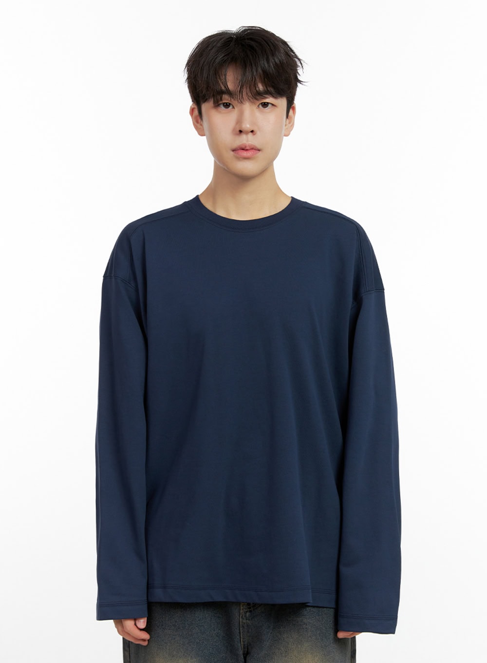 Men's Cozy Cotton Long Sleeve Oversize Tee IN422
