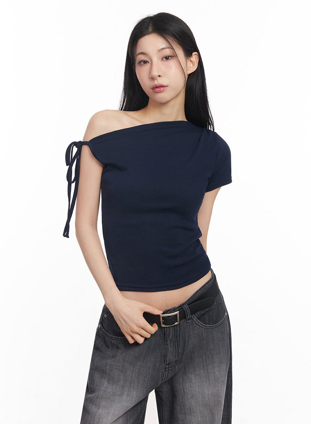 One-Shoulder Ribbon Top IY529