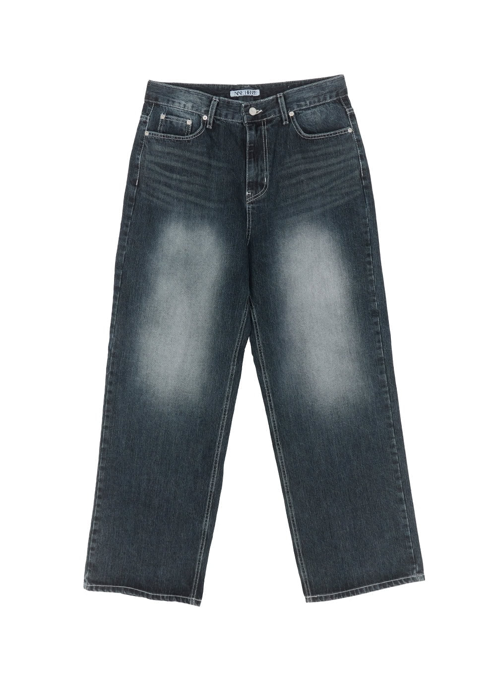 Men's Wide-Fit Washed Denim Jeans IA510