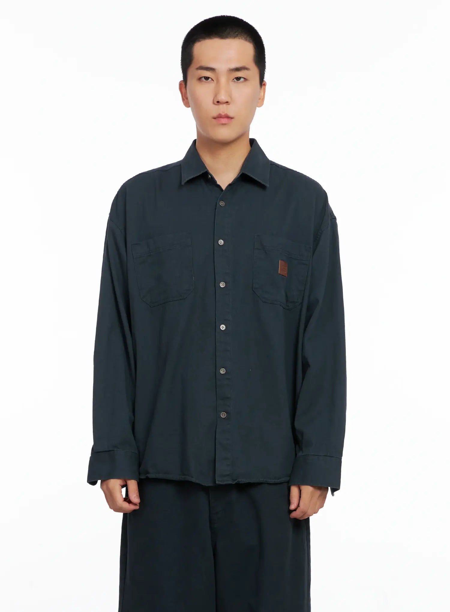 Men's Cozy Cotton Button-Up Shirt IG529