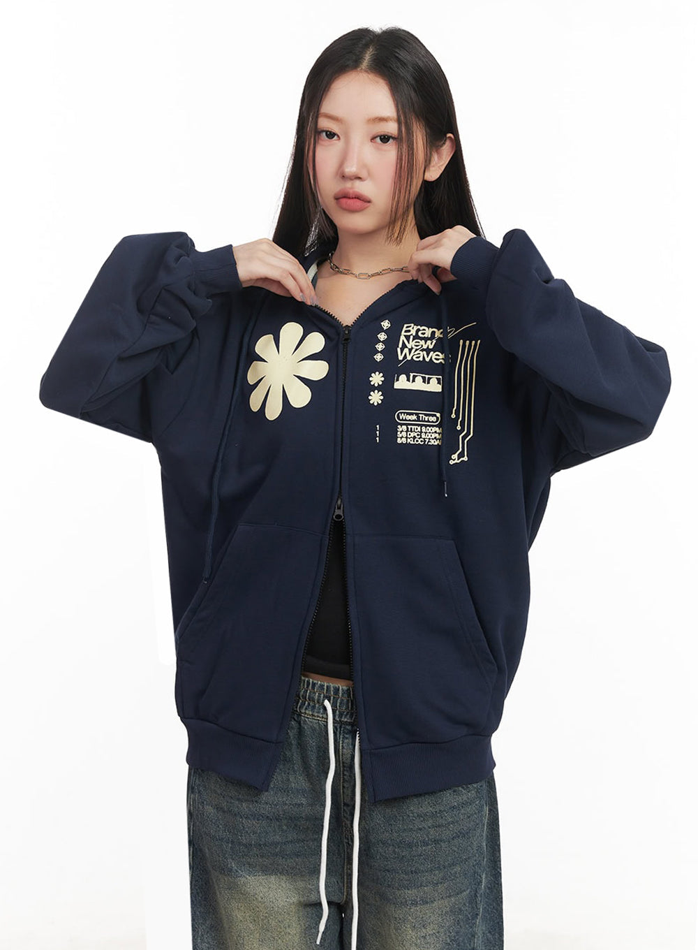 Graphic Zip-Up Hooded Jacket IM524