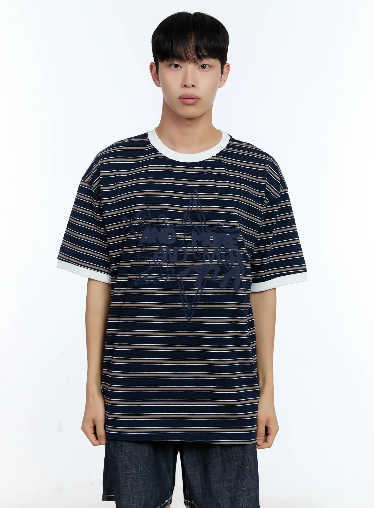 Men's Star Contrast Stripe Tee IL517