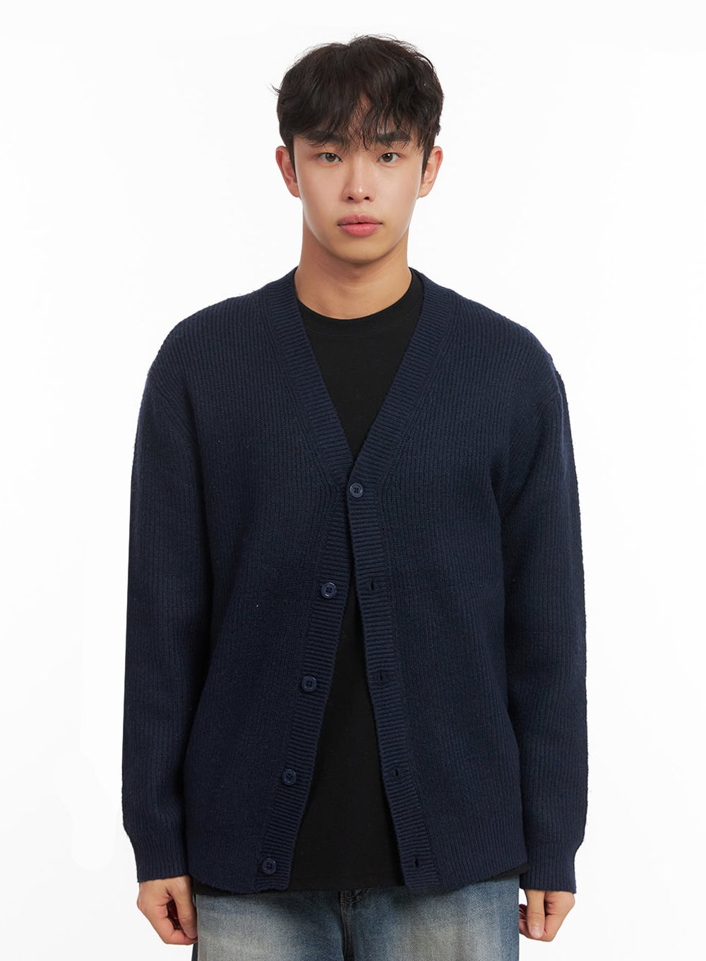 Men's V-Neck Buttoned Knit Cardigan ID431