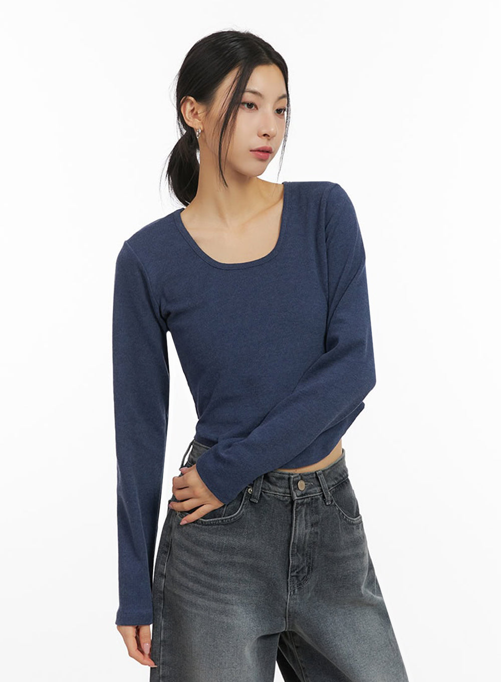 Basic Square-Neck Crop Top ID431