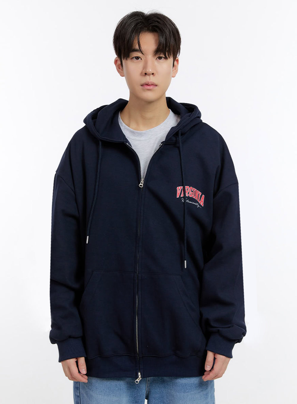 Men's Logo Zip-Up Hooded Jacket IM525