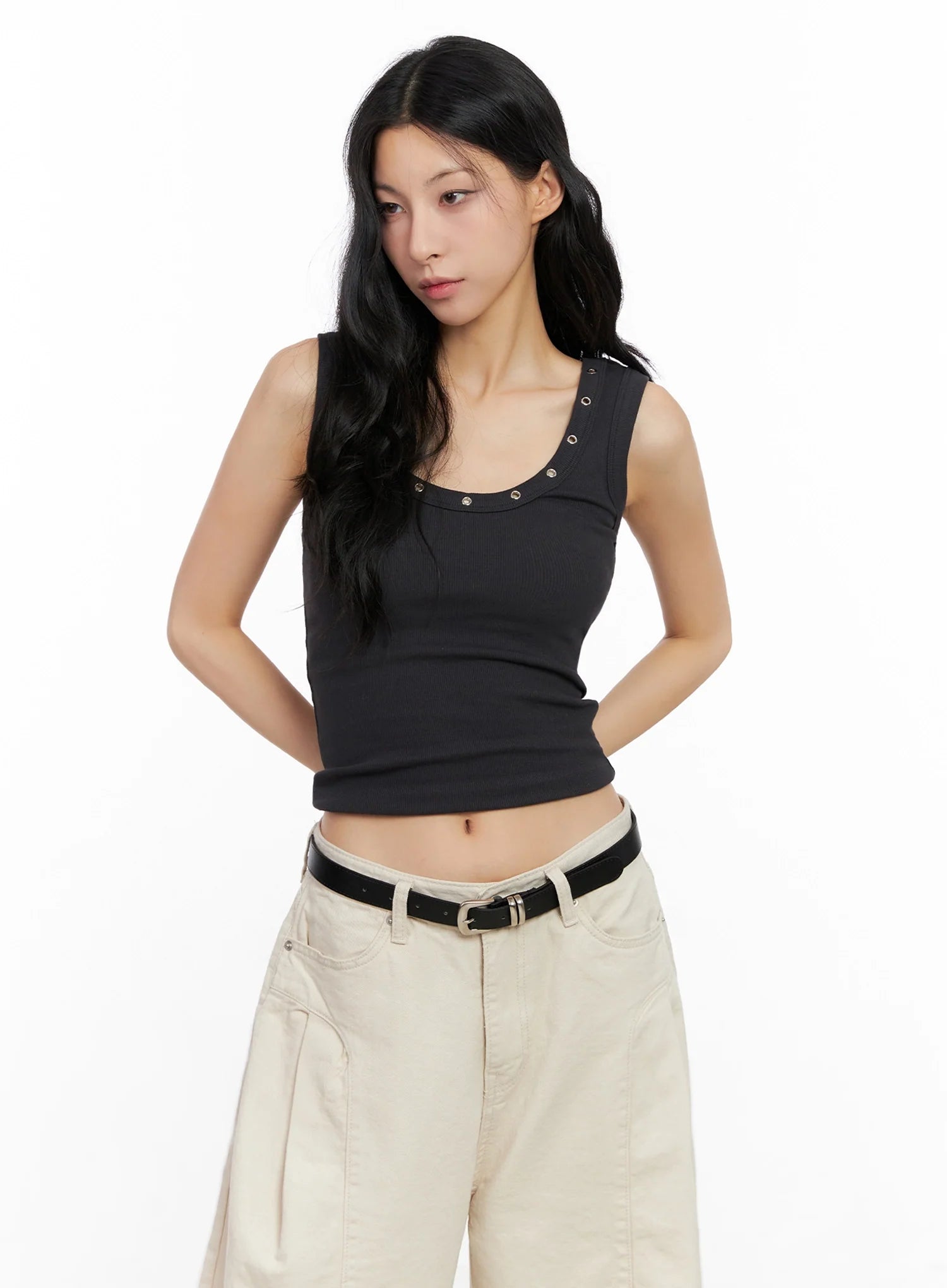 Edgy Eyelet Tank Top IG508