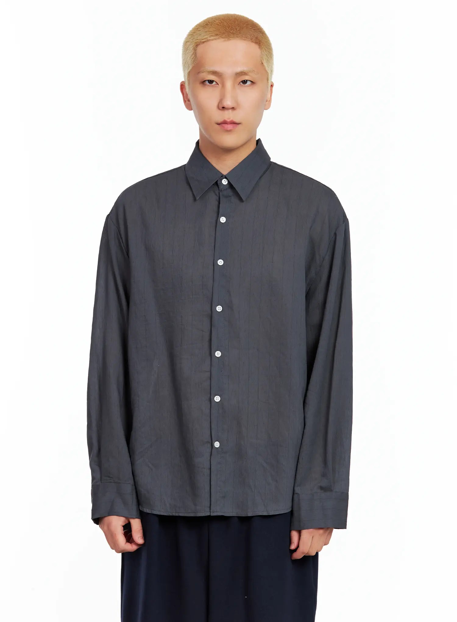 Men's Linen Button-Up Shirt IL514
