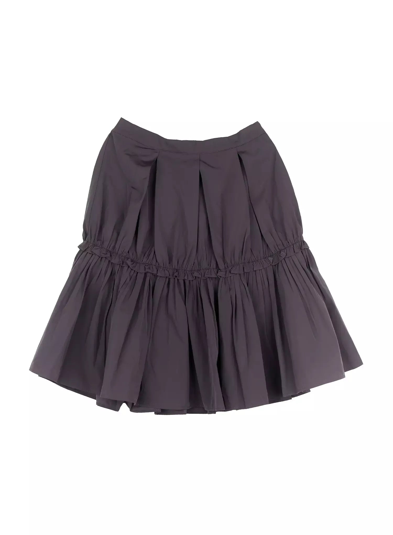 Pleated Nylon Midi Skirt IS516