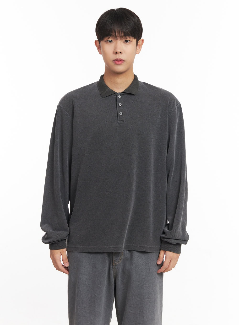 Men's Washed Cotton Collared T-Shirt IM527