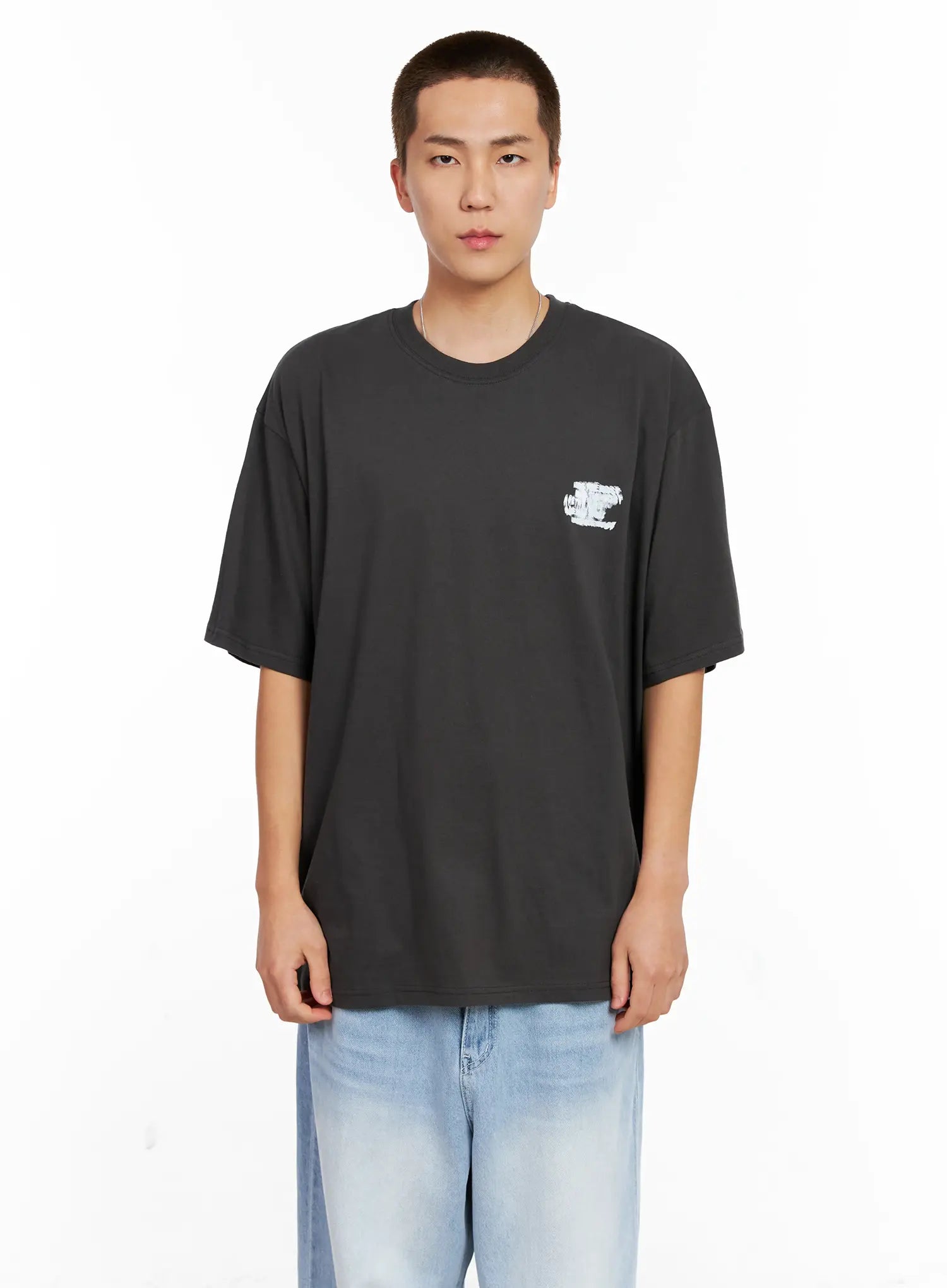 Men's Oversized Blurred Graphic Tee IG508