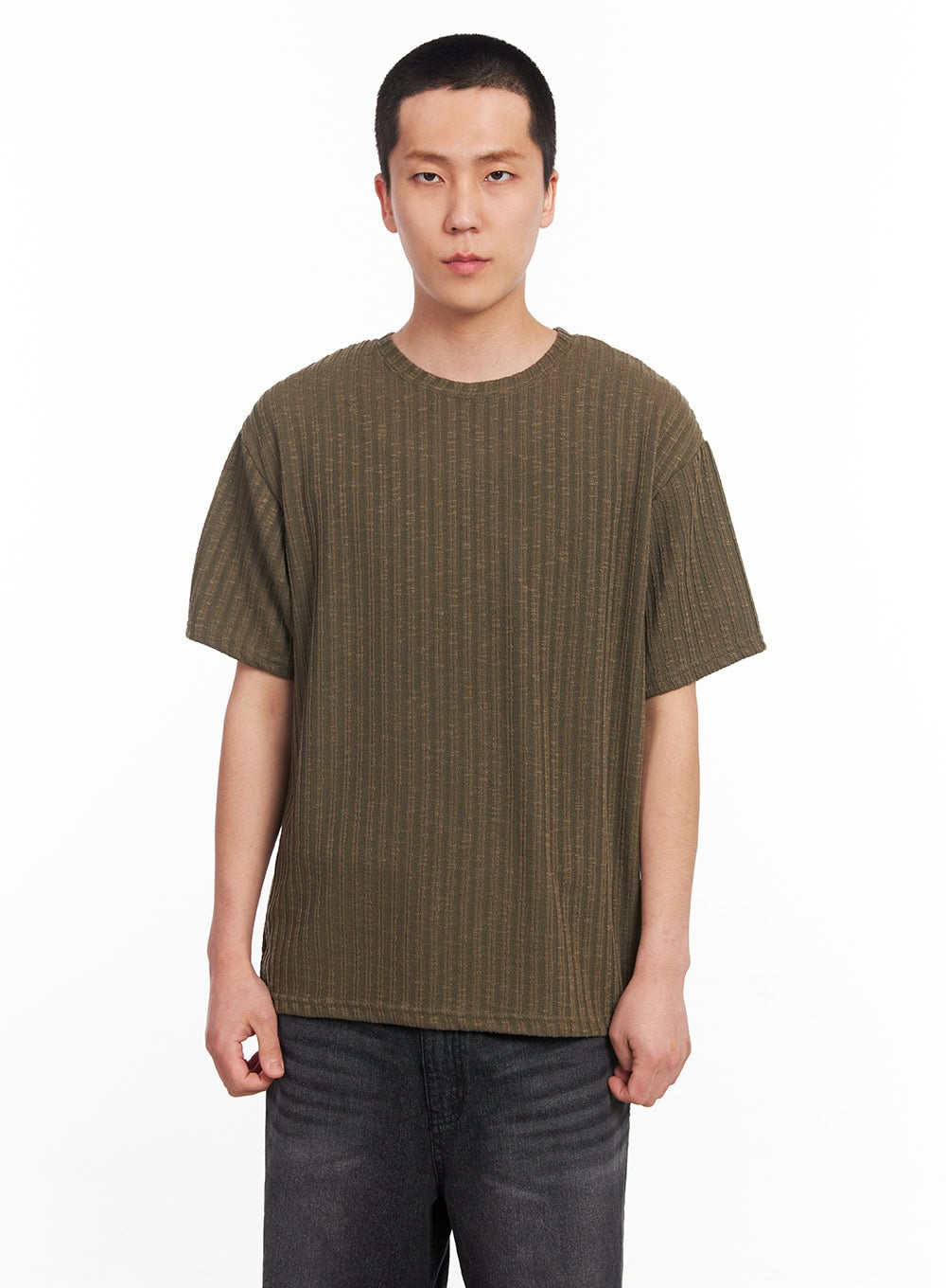 Men's Knit Ribbed T-Shirt IU503