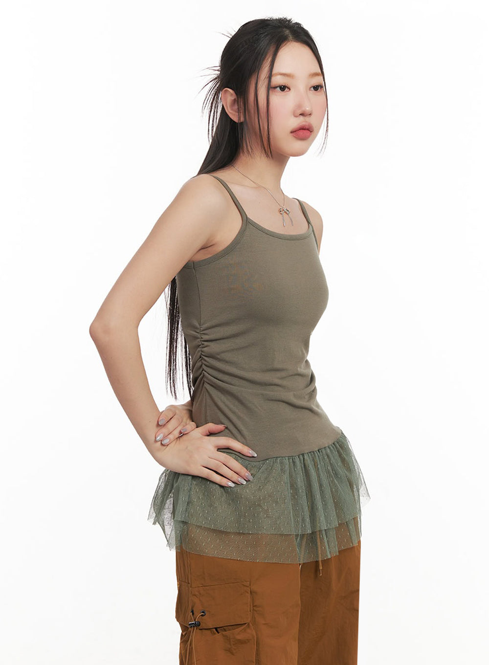 Polka-Dot Layering Skirt Cami Top IM525