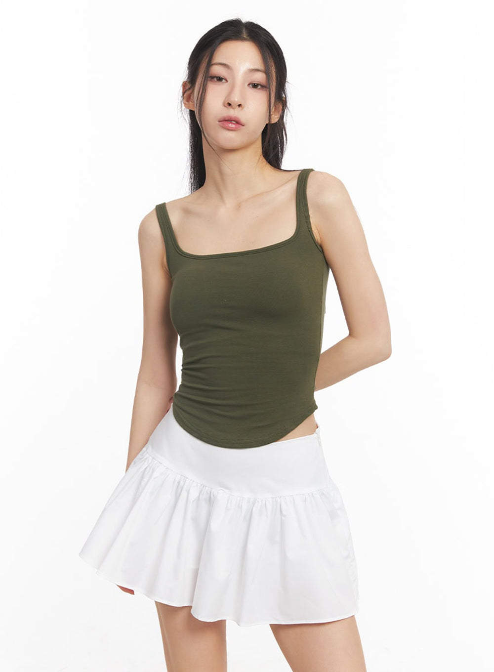 Cotton Square-Neck Tank Top IU504