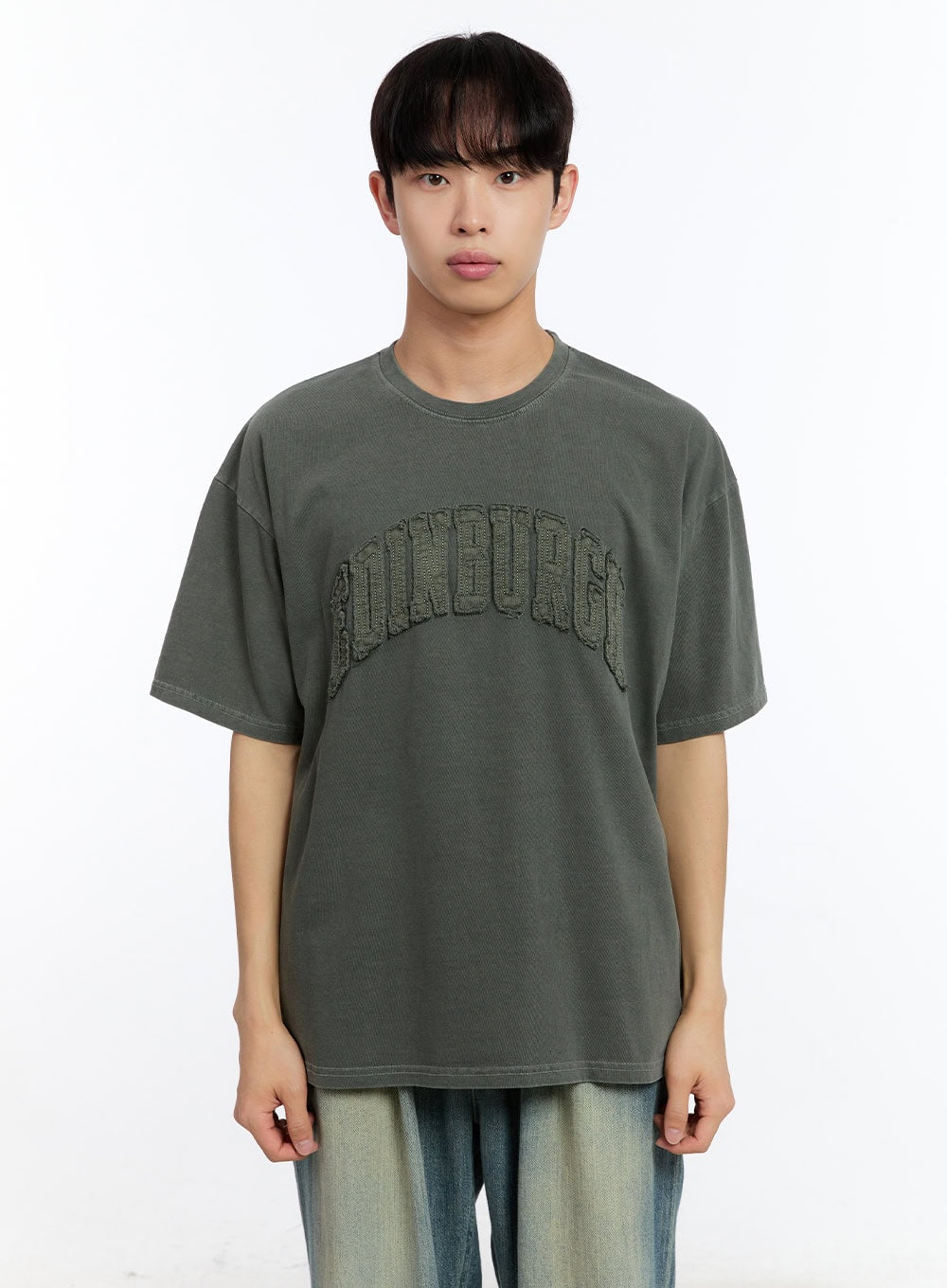 Men's Patch Washed Oversize T-Shirt IY529