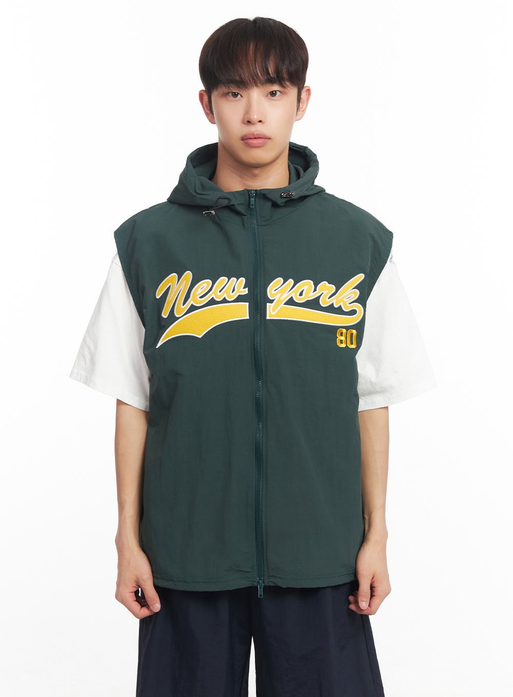 Men's New York Graphic Hooded Vest IA518