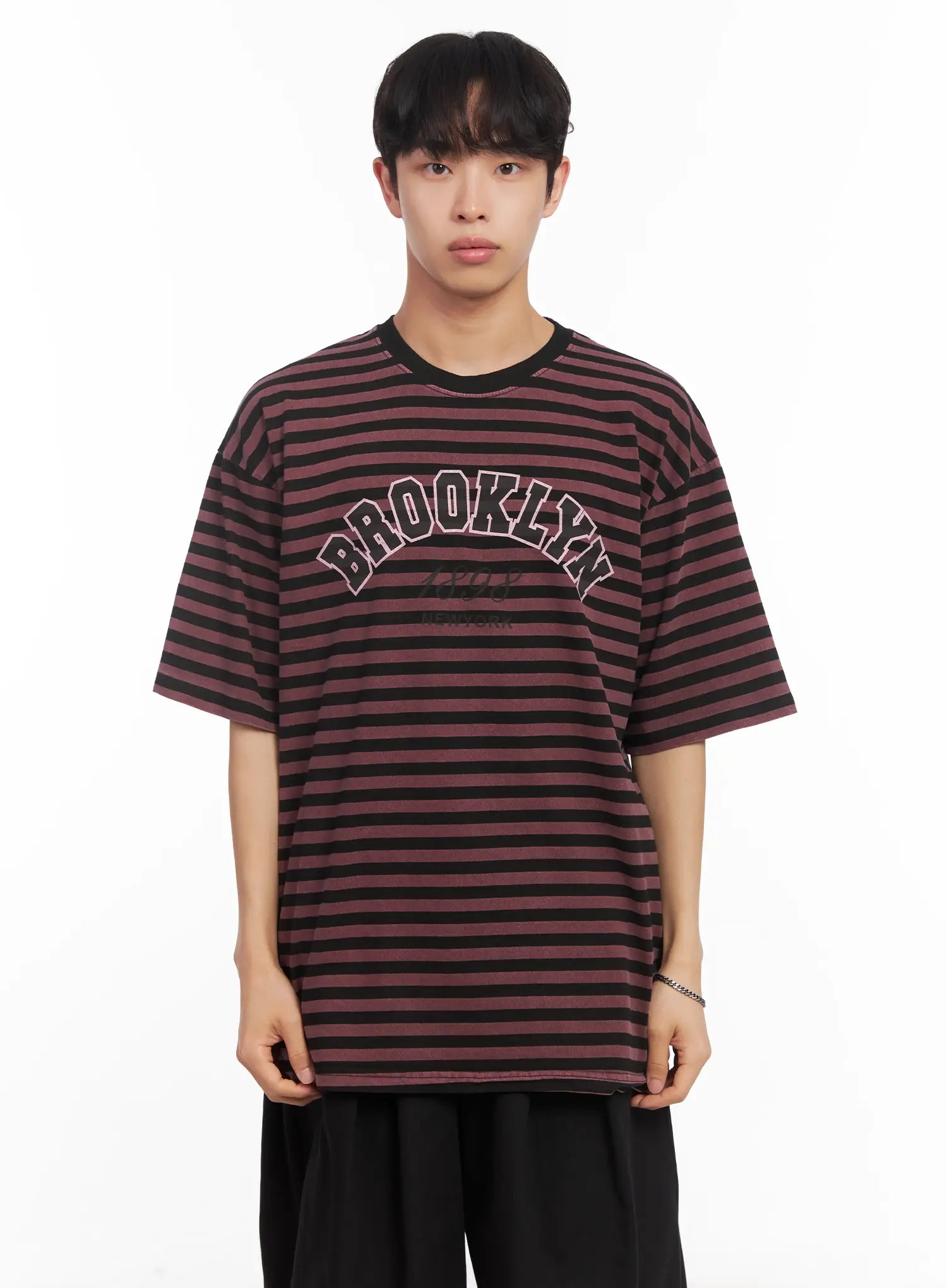 Men's Striped Oversize Tee IU518